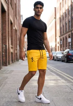 Pantaloni de trening scurti  galbeni  7508 imagine