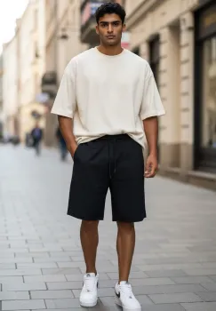 Pantaloni de trening scurti  negri 13553 imagine