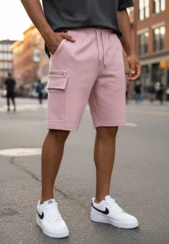 Pantaloni de trening scurti somon y184 imagine