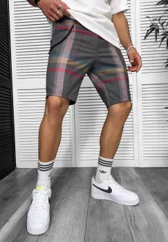 Pantaloni scurti casual carouri 13327 imagine