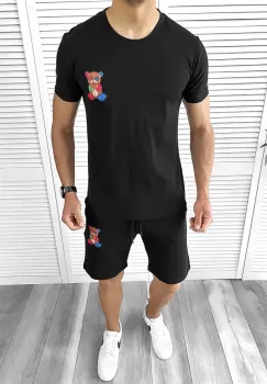 Pantaloni scurti de trening negri 10591 P19-2.2 imagine