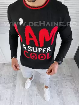 Pulover barbati gros slim fit negru T3590 99-5 imagine