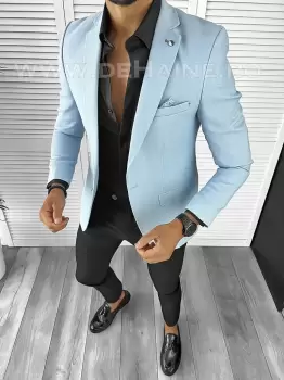 Sacou barbati blue slim fit B8286 72-1 E imagine