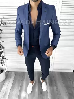 Sacou barbati in carouri slim fit A8740 72-3 E imagine