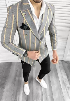 Sacou barbati slim fit 1048 imagine