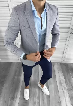 Sacou barbati slim fit 12038 imagine