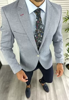 Sacou barbati slim fit 12857 N7-3 imagine