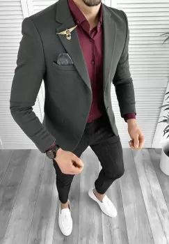 Sacou barbati slim fit 3145 imagine