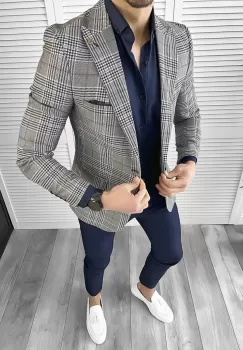 Sacou barbati slim fit 704 imagine