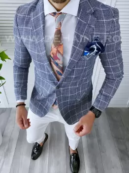 Sacou barbati slim fit B4267 83-1 E imagine