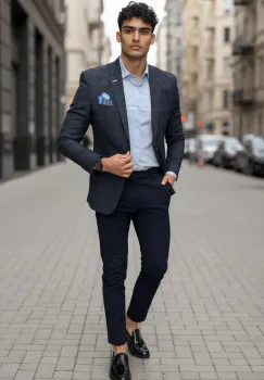 Sacou barbati slim fit carouri C103 P19-4.1 imagine