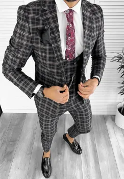 Sacou barbati slim fit NEGRU B7916 O3-3.1 imagine