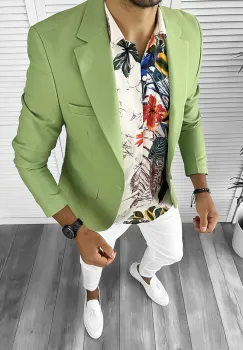 Sacou barbati slim fit VERDE CU MIC DEFECT DEF9123 P18-1.3 imagine