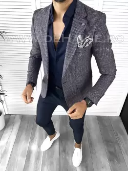 Sacou barbati slim fit ZR A8745 87-2 E imagine