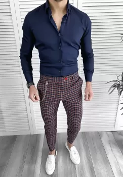 Tinuta barbati smart casual Pantaloni + Camasa 10068 imagine