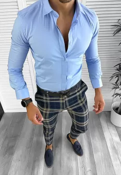 Tinuta barbati smart casual Pantaloni + Camasa 12638 E imagine