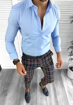 Tinuta barbati smart casual Pantaloni + Camasa 12643 E imagine