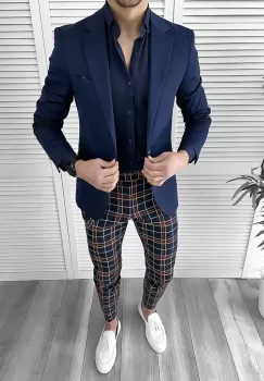 Tinuta barbati smart casual Pantaloni + Camasa + Sacou 10076 imagine