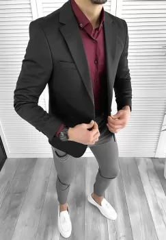 Tinuta barbati smart casual Pantaloni + Camasa + Sacou 10291 imagine