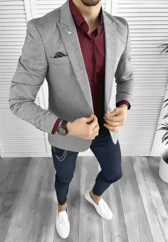 Tinuta barbati smart casual Pantaloni + Camasa + Sacou 1037 imagine