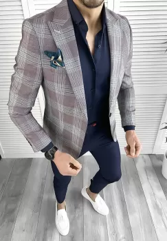 Tinuta barbati smart casual Pantaloni + Camasa + Sacou 10543 imagine