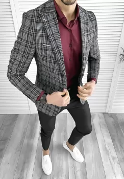 Tinuta barbati smart casual Pantaloni + Camasa + Sacou 10563 imagine
