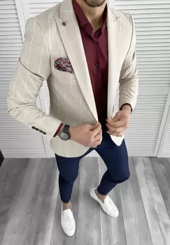 Tinuta barbati smart casual Pantaloni + Camasa + Sacou 10570 imagine