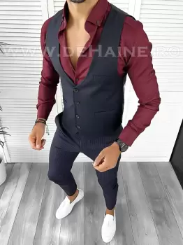 Tinuta barbati smart casual Pantaloni + Camasa+Vesta B9129 imagine