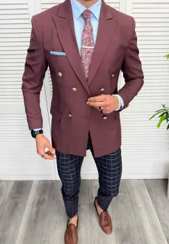 Tinuta barbati smart casual Pantaloni + Sacou + Batista 11864 imagine