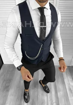 Tinuta barbati smart casual Pantaloni +Vesta 8165 imagine