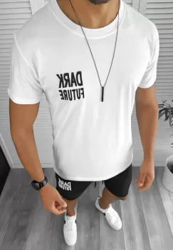 Trening barbati alb/negru pantaloni + tricou 11699 119-4 imagine