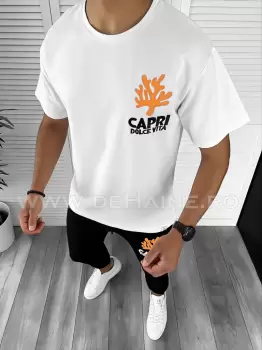 Trening barbati alb/negru pantaloni + tricou oversize B7962 45-1.2/N16-1* imagine