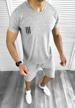 Trening barbati gri deschis pantaloni + tricou 10588 imagine