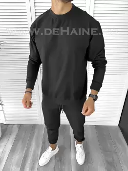 Trening barbati negru pantaloni + bluza oversize B8295 imagine