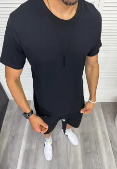 Trening barbati negru pantaloni + tricou 13294 D2-2.4 imagine