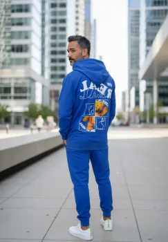 Trening barbati slim fit albastru  Pantaloni + Hanorac  13360 imagine