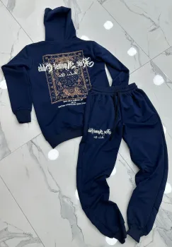 Trening barbati slim fit bleumarin  Pantaloni + Hanorac  13350 imagine