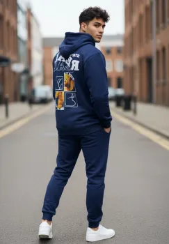 Trening barbati slim fit bleumarin  Pantaloni + Hanorac  13360 imagine