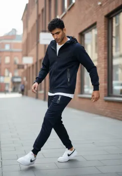 Trening barbati slim fit bleumarin   Pantaloni + Hanorac RM05 imagine