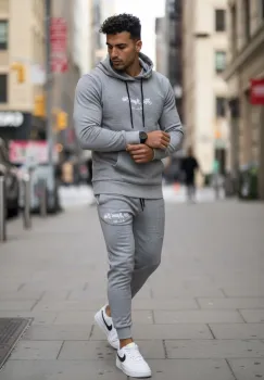 Trening barbati slim fit gri  Pantaloni + Hanorac  13400 50-2 imagine