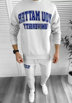 Trening barbati slim fit gri Pantaloni + Hanorac K170 Z20 imagine