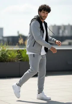 Trening barbati slim fit gri  Pantaloni + Hanorac  vatuit 5030 imagine