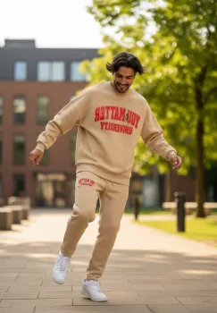 Trening barbati slim fit maro  Pantaloni + Hanorac  vatuit K170 imagine