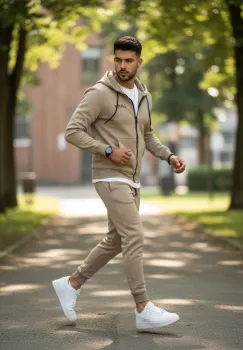 Trening barbati slim fit maro  Pantaloni + Hanorac  vatuit  RM60 imagine