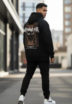 Trening barbati slim fit negru  Pantaloni + Hanorac  13400 imagine