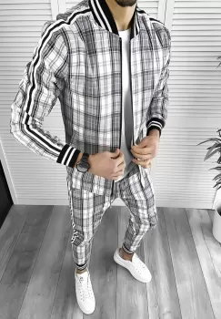 Trening barbati slim fit Pantaloni + Hanorac 10004 imagine