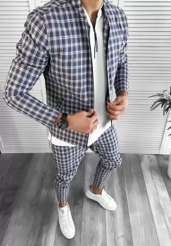 Trening barbati slim fit Pantaloni + Hanorac 10058 imagine