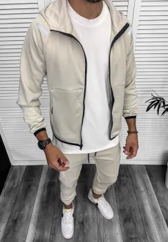 Trening barbati slim fit Pantaloni + Hanorac bej 13348 42-1.3 imagine