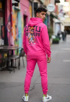 Trening barbati slim fit roz  Pantaloni + Hanorac  13410 imagine