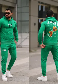 Trening barbati slim fit verde  Pantaloni + Hanorac  13354 imagine